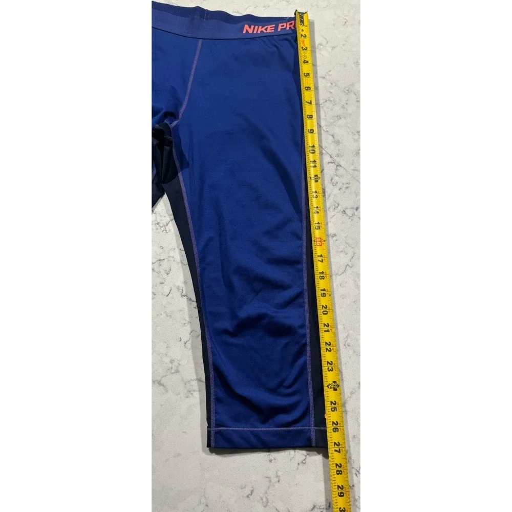 Nike Pro Boys XL 3/4 Compression Tights Blue Athletic Leggings Youth 7445-1/5